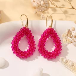 INKDEW Small Earrings National Flag Colors Water Drop Earrings for Women Handmade Beads Crystal Earrings Gift Jewelry EA124