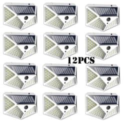 1-12 Pack Solar Lights Outdoor 100 LED Wall Lamp Motion Sensor Lights Waterproof Solar Street Light for Garden Porch Yard Garage
