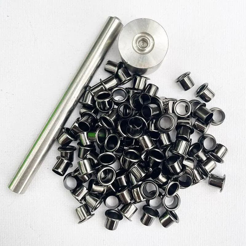 1set Kydex Eyelets Rivets Tools + 100pcs Rivets Kydex Holster Nail Installation Tools with Black Brass Nails