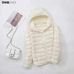 Ultra Light White Duck Down Jacket for Women, Warm Coat for Lady, Female Hooded Parka, Plus Size, 7XL, Autumn and Winter 2024