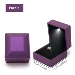 1Pc LED Jewelry Ring Box Luxury Velvet Rubber Necklace Pendant Gift Display Box With Light For Proposal Engagement Wedding Case