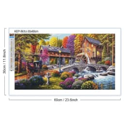 Diamond Painting House Mosaic Scenery DIY 5D Full Round Drill Embroidery Country Landscape Living Room Wall Decor Art