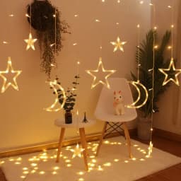 Christmas Fairy Curtain String Lights 3.4M LED Star Deer 220V 110V Garland Festoon for Xmas Tree New Year Navidad Party Decor