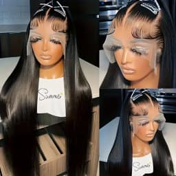 220 Density Bone Straight Hd Transparent 13x6 Lace Frontal Wig Brazilian 13x4 Hd Lace Frontal Human Hair Wigs For Women Glueless