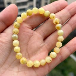 Yoowei 100% Real Amber Bracelet for Unisex Genuine Black Bead Irregular Natural Plant Medical Healing Jewelry Gift Wholesale