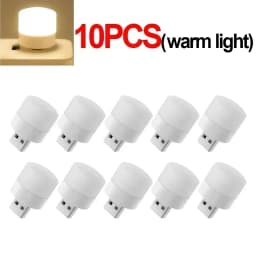 1-20Pcs Mini USB Night Light Warm White Eye Protection Book Reading Light USB Plug Computer Mobile Power Charging LED Night Lamp