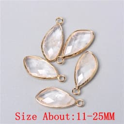 2pcs Natural Rose Clear Pink Quartz Labradorite Amethysts Stone Charm Pendant for Necklaces Earrings Jewelry Making Accessories