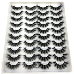 20 Pairs 3D Faux Mink Lashes Natural False Eyelashes Dramatic Fluffy Soft Wispy Volume Cross Reusable Eyelash MaKeup Tools