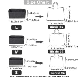 Felt Handbag Insert Bag Multi-Pocket Portable Purse Liner Bag Support Storage Organization Bag Organiser for Birkin25/30/35