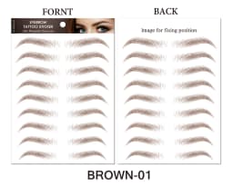 6D Eyebrow Tattoos Sticker Waterproof Long Lasting Natural Hair-Like Fake Eyebrows Stickers for Brow Grooming Shaping 10 Pairs