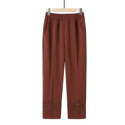Elegant Thin High Waist Nine-Piece Pants for Middle-Aged And Elderly Women Summer Casual Loose Fit Grandmother Long Trousers