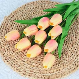 10PCS Artificial Tulip Flower Bouquet Real Touch PE Foam Fake Flower for Wedding Decoration Flowers for Home Garden Decoraive