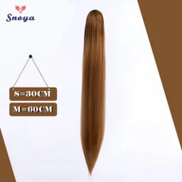 Snoya 60cm/30cm Synthetic Versatile Long Straight Claw Clip Ponytail Extensions for Ancient Costume Design Red Purple Pink Blue