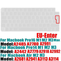 Compatible Keyboard Cover for 2022 MacBook Air 13.6 M2 A2681/2021 2023 MacBook Pro14 16 M1 A2442 A2485 A2779 A2780 with Touch ID
