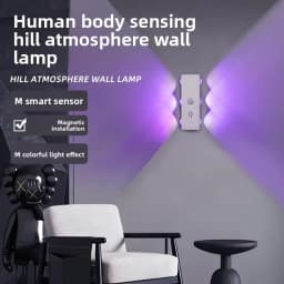 Wall-Mounted LED Sensor Light with Motion Detector & USBCharging Dimmable Night Light RGB or 3Colors for Entryway Bedside Stairs