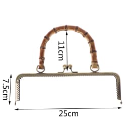 1PCS Square Round Wood Metal Purse Frame Handle Clutch Bag DIY Kiss Clasp Lock Embossing Square HandBag Hardware