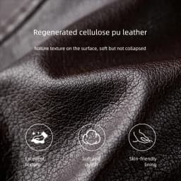 SENTUBILA Women's Coffee Pu Leather Jacket Modern Biker Style Notch Collar Coat Long Sleeve Casual Windproof Coat W53GE2747