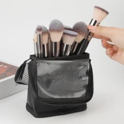 1 Pcs New Niche Makeup Bag Large Capacity Makeup Brush Storage Can Be Diagonal Cross Zipper Bag Portable Simple Wash Storage Bag