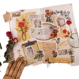 46Pcs Flower Envelope & Letter Stickers per Box for Junk Journal Diary Planner Scrapbooking Decorative DIY Craft