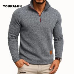 Men Sweatshirts Spring Thicker Pullover Quarter Zipper Pullover for Male Hoody Outdoor Sweatshir Autumn Solid Color Turtleneck
