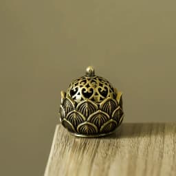 Retro Copper Small Lotus Pocket Hollow Out Incense Stick Burner Brass Incense Holder With Cover Home Decoration Sandalwood Cense