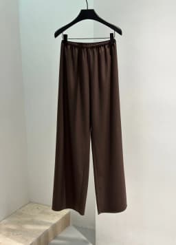 French Style Women 100% Wool Solid Elastic Waist Wide Leg Pants Elegant Lady All Match Long Trousers Pant 2025 Autumn
