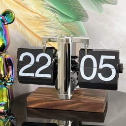 Modern Automatic Page Turning Flip Clock for Home Office Decor Technological Sense Table Clock