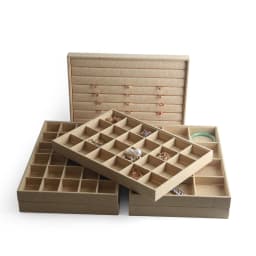 Handmade Burlap Jewelry Display Box Eco-Friendly Storage for Earrings Bracelets And Rings