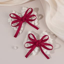 2Pcs New Flower Lace Bow Hair Clips For Girls Sweet Floral Embroidered Ribbon Hairpins Children Trendy Headwear Hair Accessories