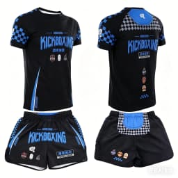 2026 Summer Men's MMA Training Suit Quick Dry Combat Sportswear Set Bold Pink & Black Graphic Shorts & T-Shirt Outfit for Kids