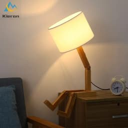 Nordic Modern Solid Wood Doll Led Table Lamps Bedroom Study Bedside Desk Lights Living Room Decorative Wooden People Floor Lamps