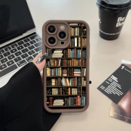 Book Shelf Creative Pattern Phone Case For iPhone 18 17 11 12 13 14 15 16 Pro Max 17E 16E 16 Plus 17 Air Shockproof Bumper Cover