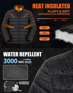 Pioneer Camp Mens Lightweight Packable Puffer Jacket Winter Insulated Puffy Coat Water Repellent Warm Quilted Jackets Travel