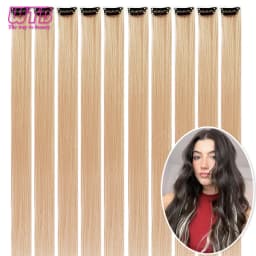 10 PCS Colored Synthetic Hair Extension Wigs for Women BB Clip Style Straight Hair Extension Wigs Suitable for Holiday Events