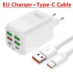 150W 6-Port PD QC3.0 USB C Wall Charger Super Fast Charging Station For iPhone 15 16 Pro Samsung S24 iPad Xiaomi Huawei OnePlus