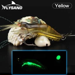 FLYSAND Shrimp Lure with Hooks Luminous Soft Fishing Lures Shrimp Bait Silicone Enticement Tackle Baits FlySand Fishing Tool