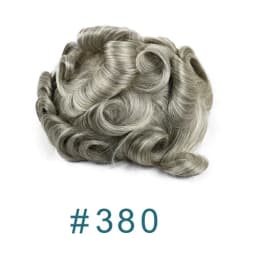 Man Human Hair 80%Density Ultra Thin 0.02mm Full Skin PU New Men Toupee Grey White 1B80 60R# Male Hairpieces Capillary Prosthes