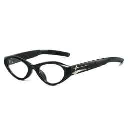 Trendy Retro Black Cat-Eye Sunglasses (Silver Star Detail) – Luxury INS Vibe, Perfect for Stunning Street Snaps