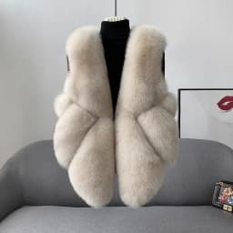 2024 autumn and winter new fox fur vest women's short coat young fur integrated vest winter coat women