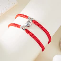 2Pcs/Set Romantic Heart Magnetic Attract Couple Bracelet For Women Men Fashion Braided Rope Matching Bracelet Friendship Jewelry