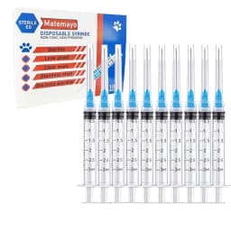 10pcs/Box 2/3ml Disposable Luer Lock Syringes with 23/25Ga Stainless Needle For Pet Farm Animal Measuring Liquid Refilling