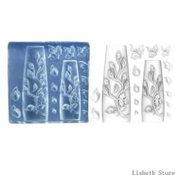 Flexible Silicone Carving Flower Art Mold for Crafting Intricate 3D Floral Designs in DIY Projects