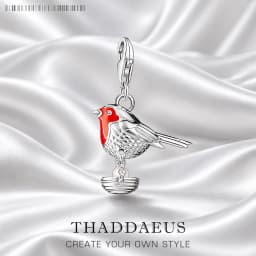 Red Robin Bird Dangle Charm For Women 925 Sterling Silver Cute Brand New Gift