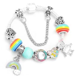 2024 Trendy Silver Cokor Love Key Charm Bracelet With Murano Glass Beads Bracelets For Women Wife Jewelry Pulseras Dropshipping