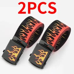 Punk Style Flame Belt - Trendy Hip-hop Street Bad Boy Personality Decoration Durable for Both Men and Women Trendy Eyelet Belt