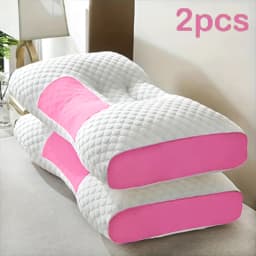 2pcs Massage Neck Pillows Adjustable Ergonomic Orthopedic Contour Support, High-Quality Pillow Core, All-Season Sleeping Comfort