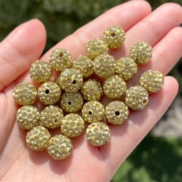 10pcs 6/8/10mm Czech Crystal Rhinestones Pave Disco Ball Clay Beads Round Spacer Beads Charms for DIY Jewelry Making Bracelet
