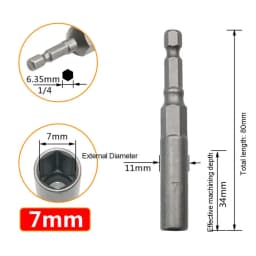 6mm -19mm Deepen Inner Hexagon Sleeve Electric Drill Sleeve Pneumatic Socket Head for Nut Wrench Hand Tools Electric Screwdriver