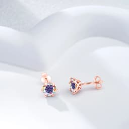 0.5-2CT Rose Gold Plated 925 Sterling Silver Sparkling Moissanite Stud Earrings Classic Gift For Women
