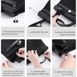 Replacement Leather Shoulder Strap for Herbag 31 Mini Herbag,an Cognac Replacement Shoulder Strap, Gold Hardware Grommets